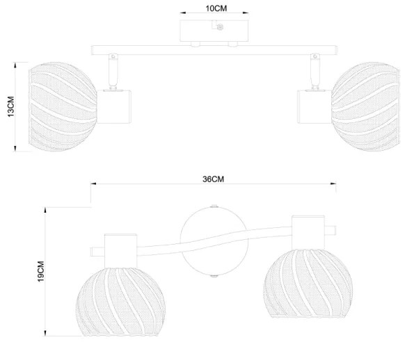 Globo 54025-2 - Lampă spot WILLY 2xE27/40W/230V