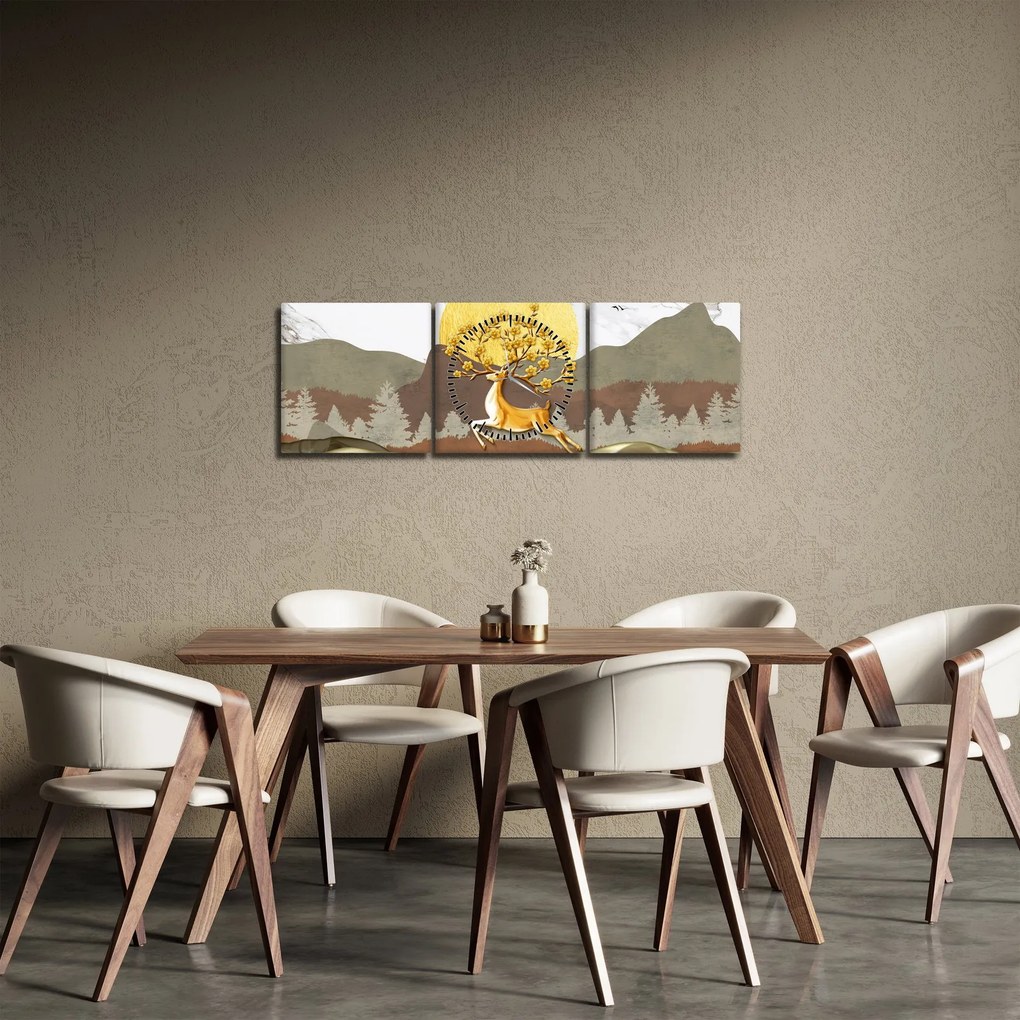 Tablou cu cerb (cu ceas) (90x30 cm)