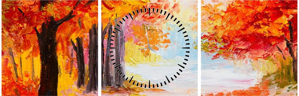 Tablou - Pictura, toamna colorată (cu ceas) (90x30 cm)