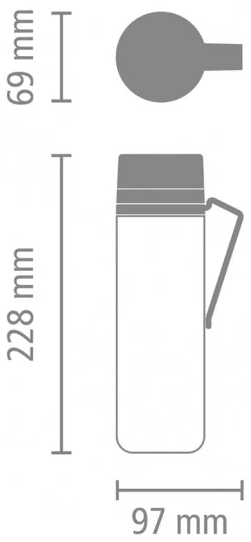 Sticla Brabantia Make&Take 1006280, 500 ml, Cu filtru, Protectie impotriva scurgerilor, Deschidere larga, Transparent/Gri deschis