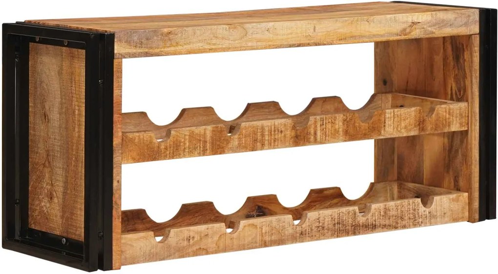 vidaXL Raft pentru vin 100 x 45 x 33 cm Lemn de Mango Solid și Şlefuit