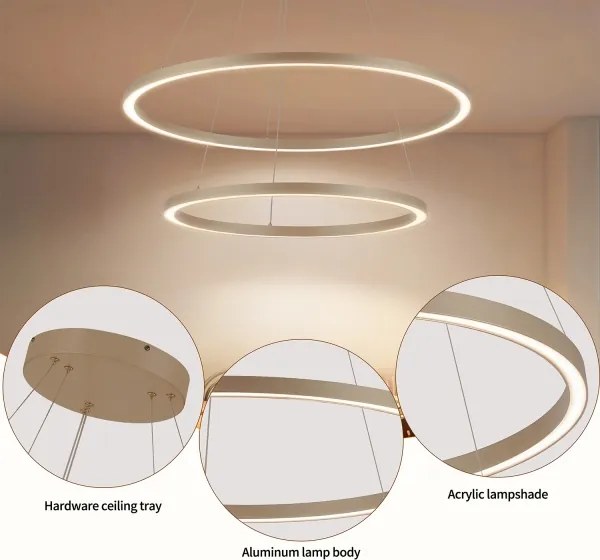 Brilagi - lustru pe cablu LED dimabil PORTOFINO LED/98W/230V Ø 80 cm bej + telecomandă