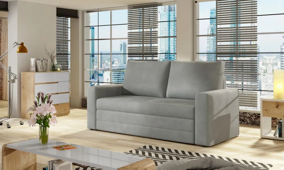 Canapea tapitata, extensibila, cu spatiu pentru depozitare, 151x90x90 cm, Wave, Eltap (Culoare: Albastru inchis / Kronos 09)