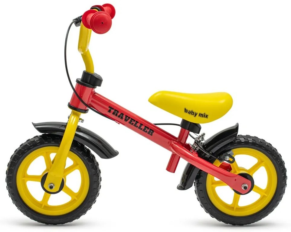 Bicicletă de echilibru Baby Mix pentru copii cufrână Traveller , roșu