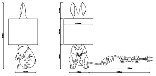 Globo 21633G - Lampă de masă RABBIT 1xE27/25W/230V
