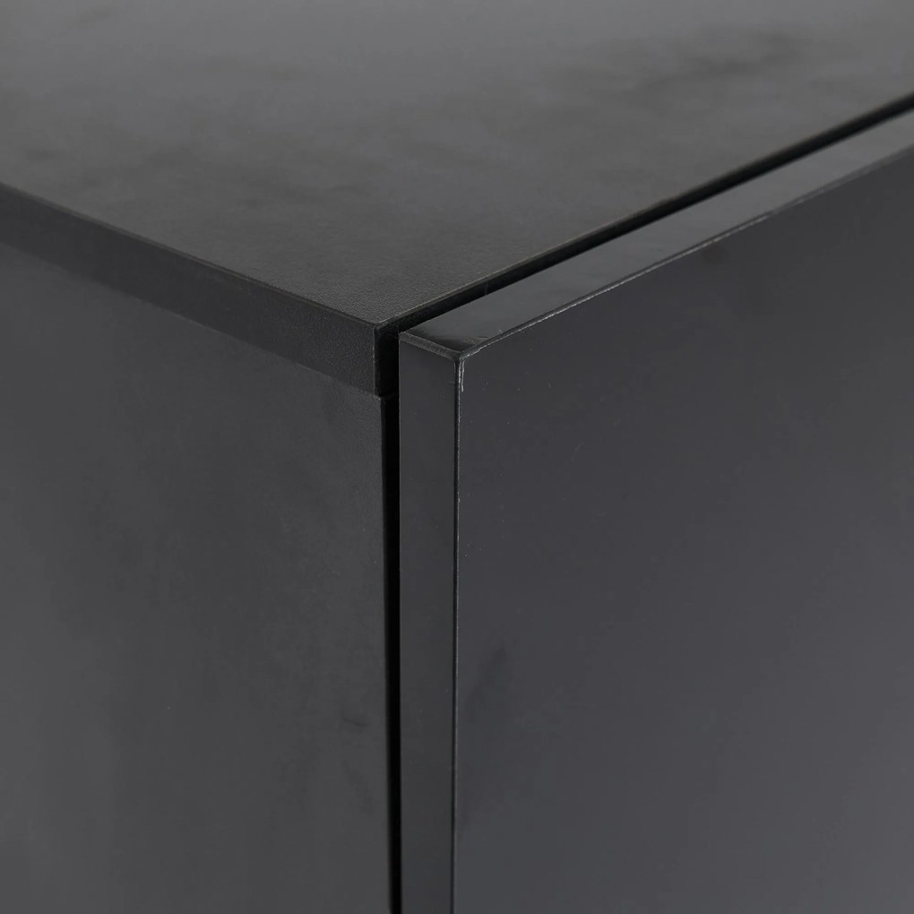 Vitrină lucioasă cu iluminare LED, 1 raft de sticlă, 45x35x160 cm, Negru