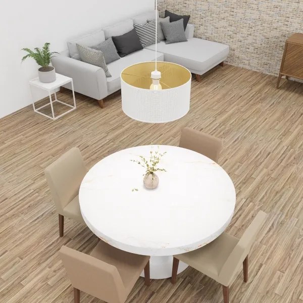 Lustră pe cablu LOFT SHADE 1xE27/60W/230V d. 40 cm albă/aurie