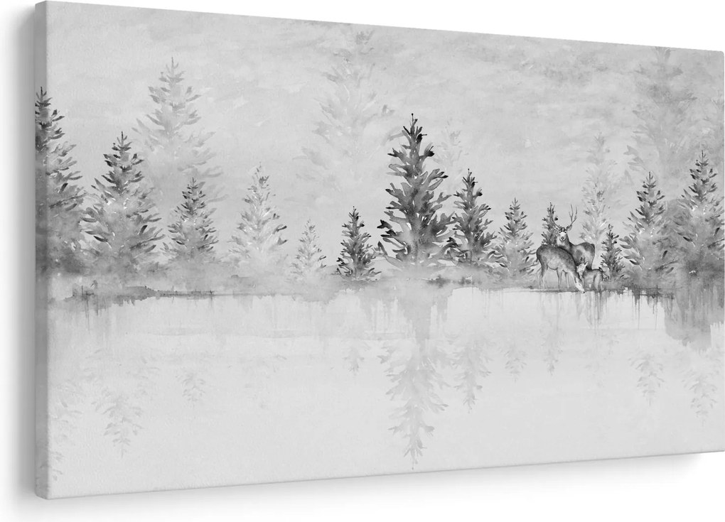 Tablou - Cerb lângă lac (90x60 cm)