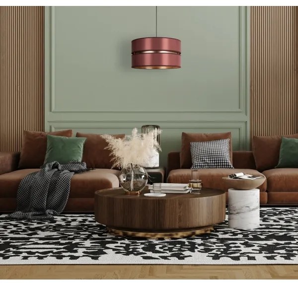 Lustră pe cablu Duolla DUO 1xE27/15W/230V d. 40 cm roșu-burgund/auriu