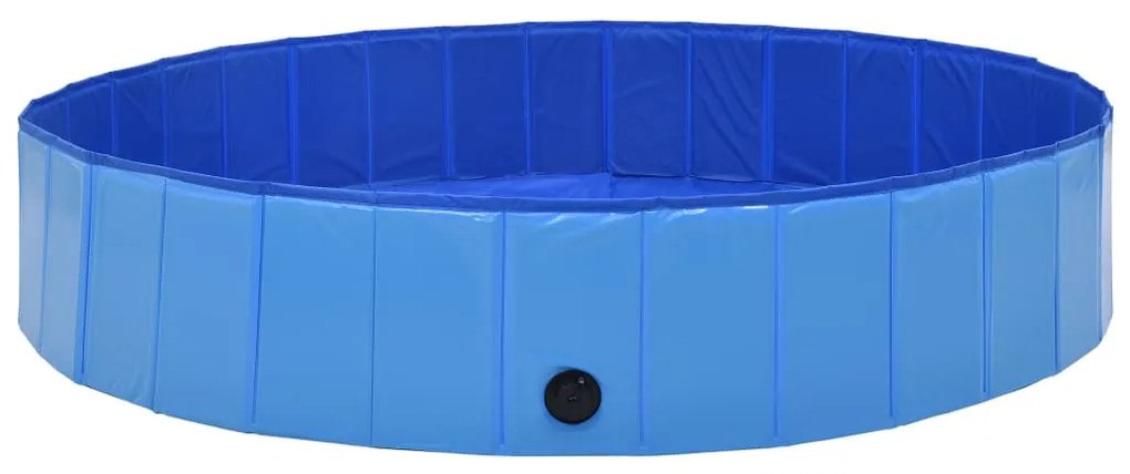 Piscina pentru caini pliabila, albastru, 160 x 30 cm, PVC