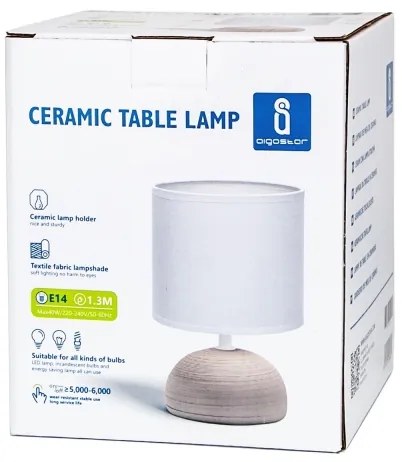 Lampă de masă 1xE14/40W/230V maro/albă Aigostar