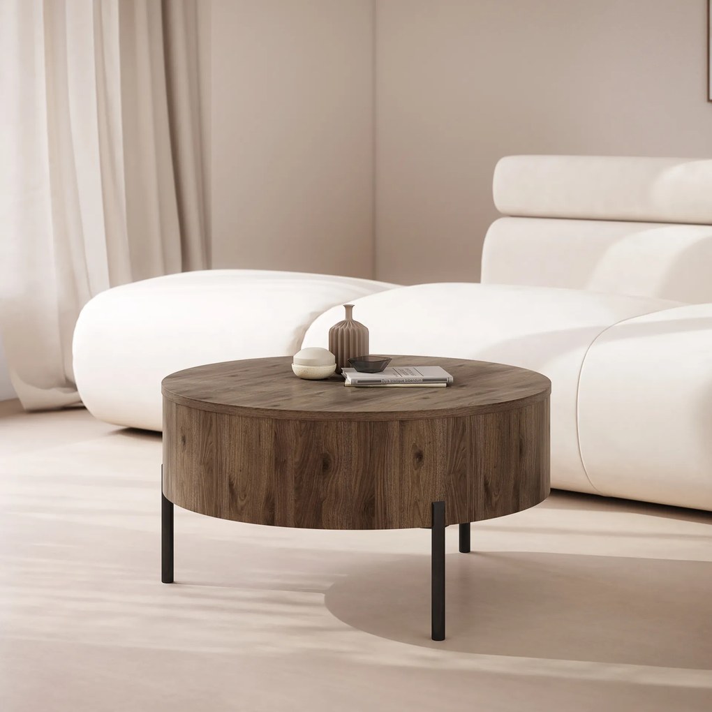 Mazzoni FRIDA Nuc Elegant – MĂSUȚĂ DE CAFEA MODERNĂ CU BLAT RABATABIL ȘI SPAȚIU DE DEPOZITARE