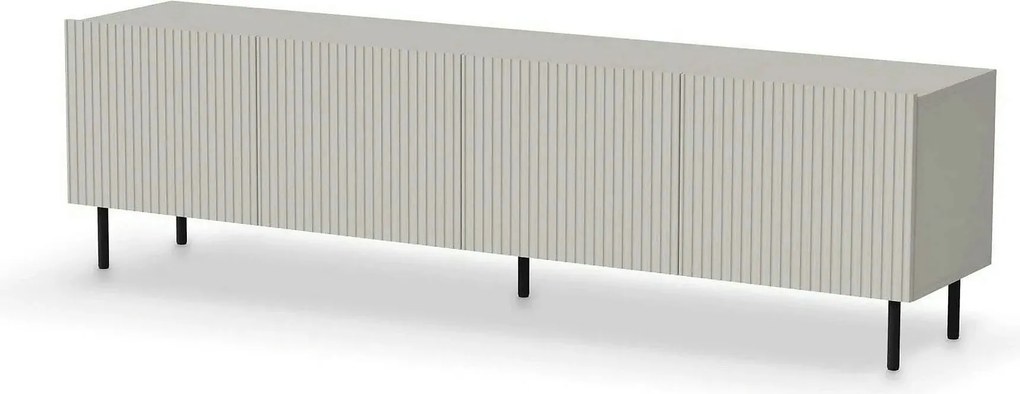 Comoda TV PAXOS RTV-2, casmir/negru, PAL laminat/otel, 200x40x54 cm