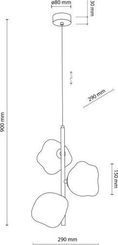 Brilagi - Lustră suspendată pe cablu VULCANO 3xG9/8W/230V bronz/bej fumuriu