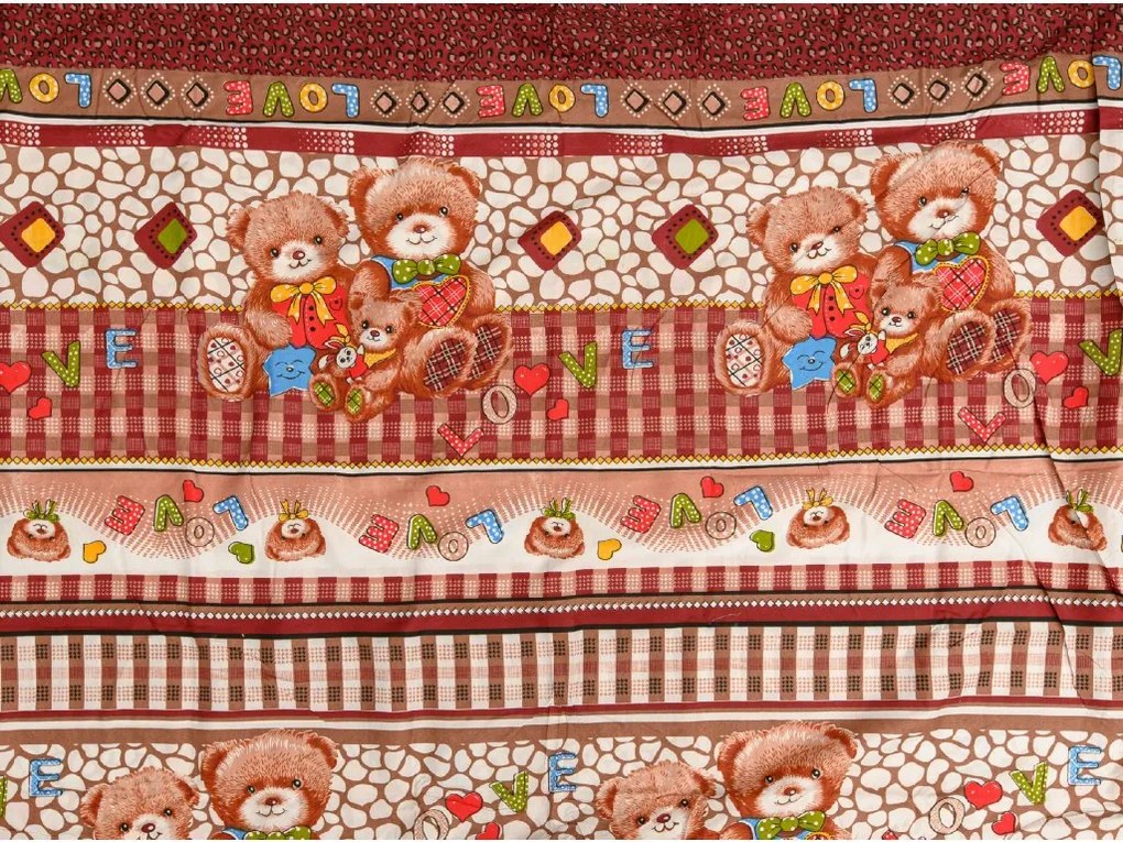 Lenjerii din bumbac pentru patut Culoare maro, TEDDY FAMILY