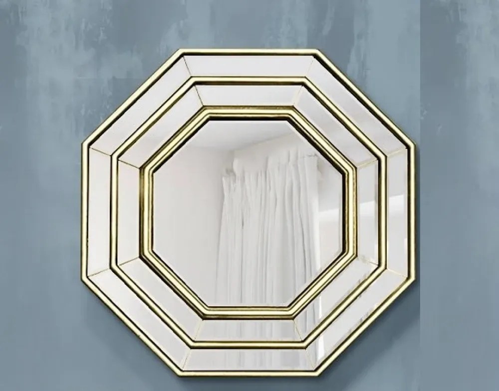 Oglindă decorativa de perete, argintiu, 40x40 cm