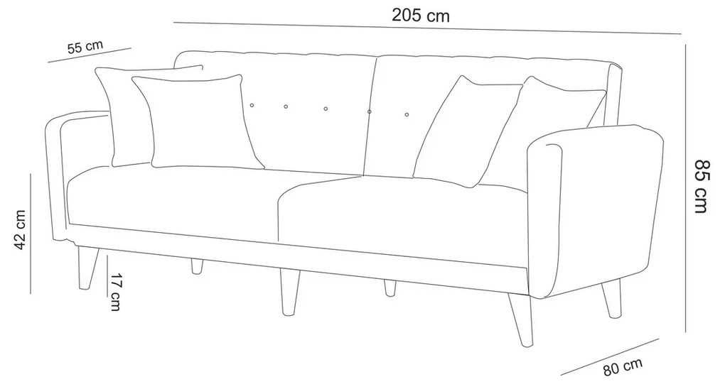 Canapea pat Aria Grey