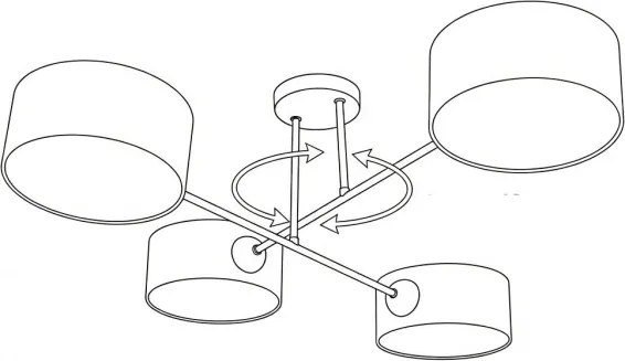 Brilagi - Lustră aplicată VIRGO 4xE14/40W/230V bej/auriu
