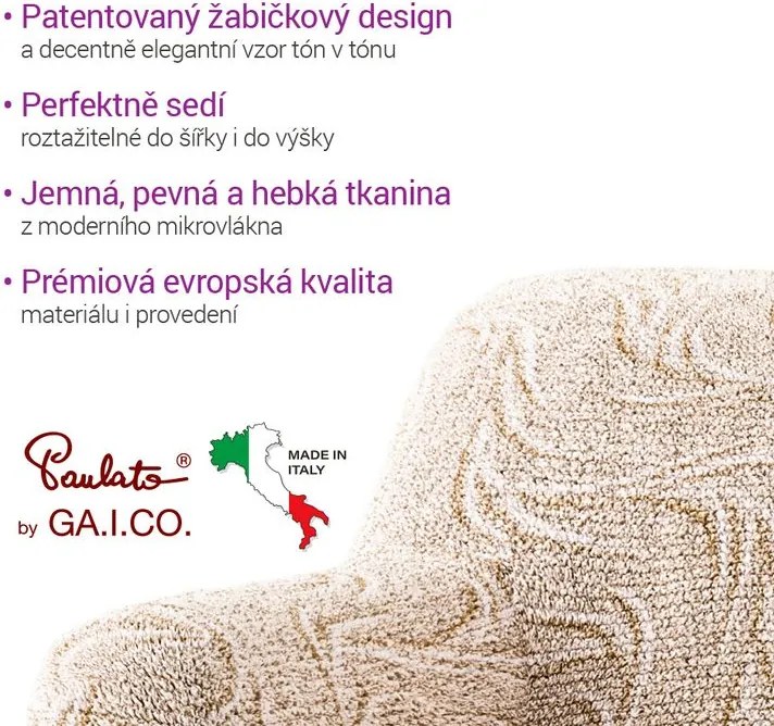 Gaico Huse bielastice BRILLANTE bej taburet (40 x 40 x 40 cm)