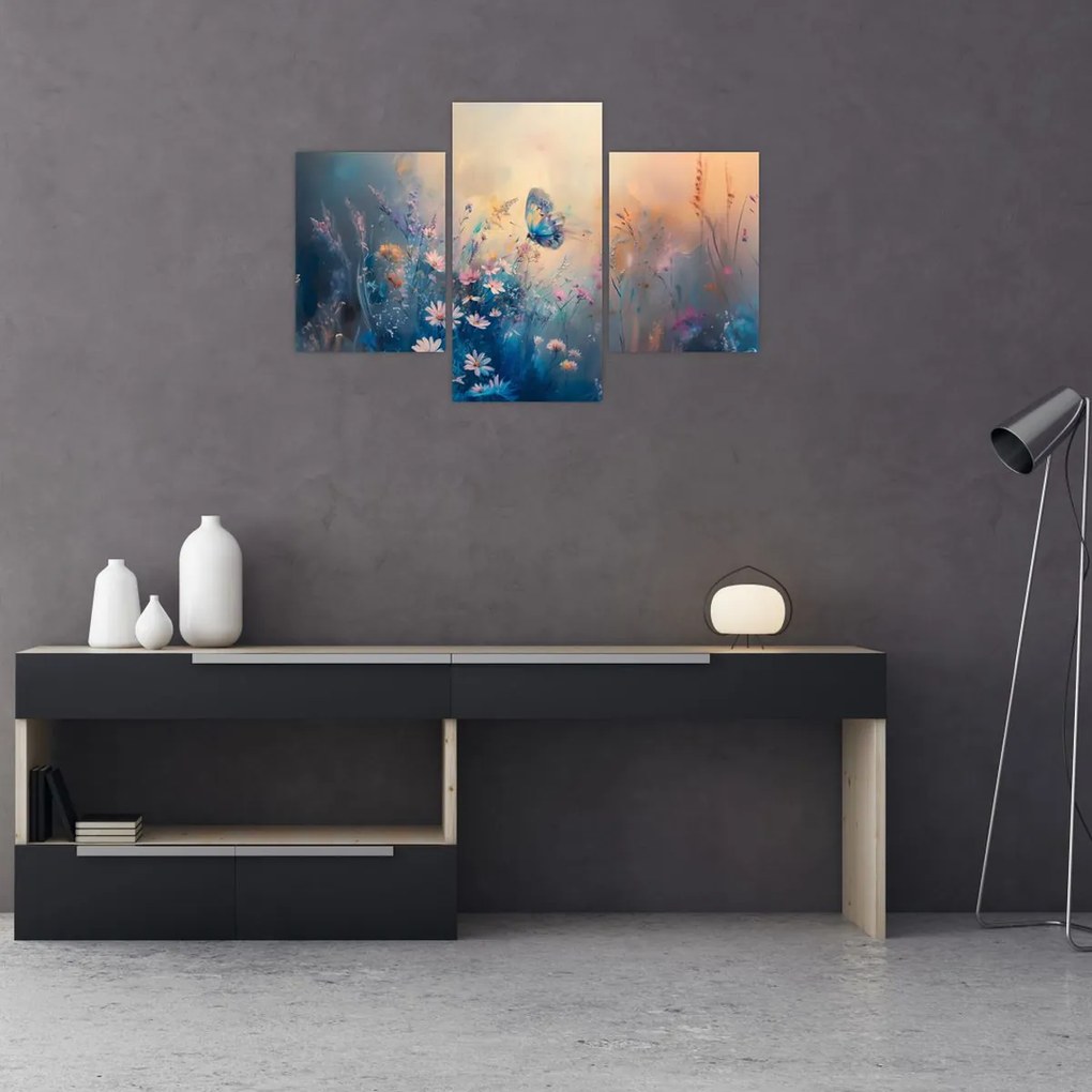 Tablou - Pajiște cu Fluture (90x60 cm)