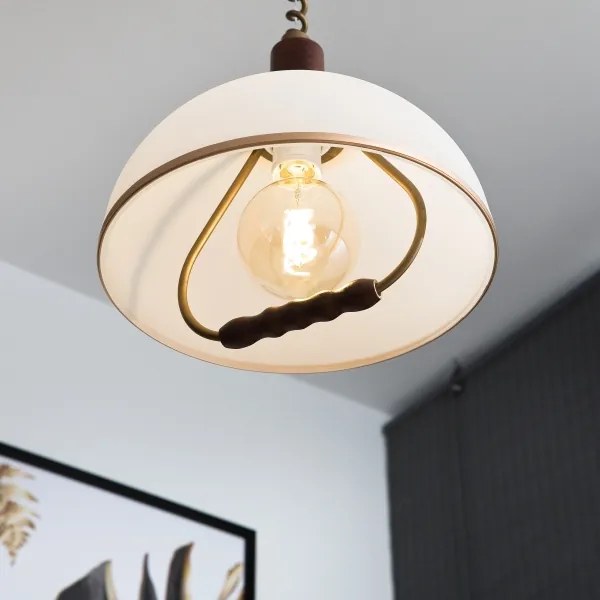 Lustr rabatabil RAMONA 1xE27/60W/230V bej/tm. maro