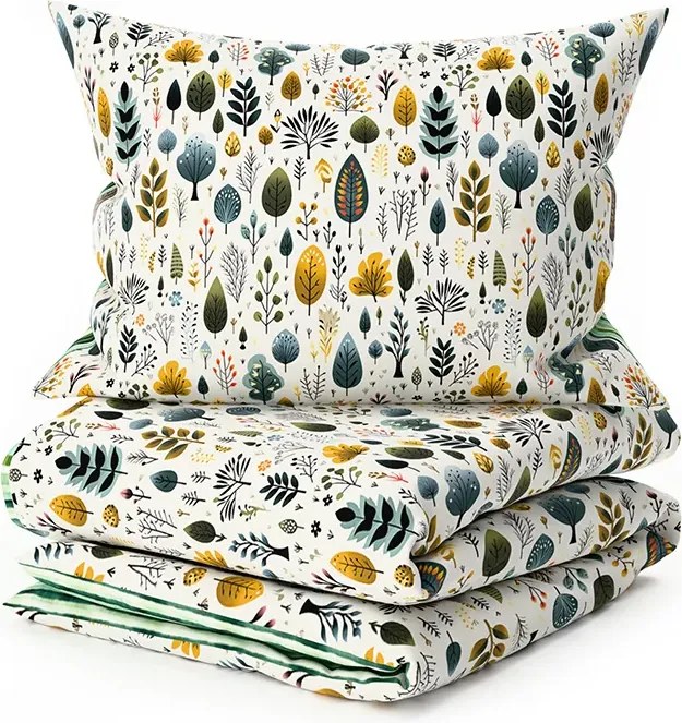 Set Lenjerie din polybumbac TREEVELLA POLY verde + fata de perna 50 x 70 cm GRATUIT