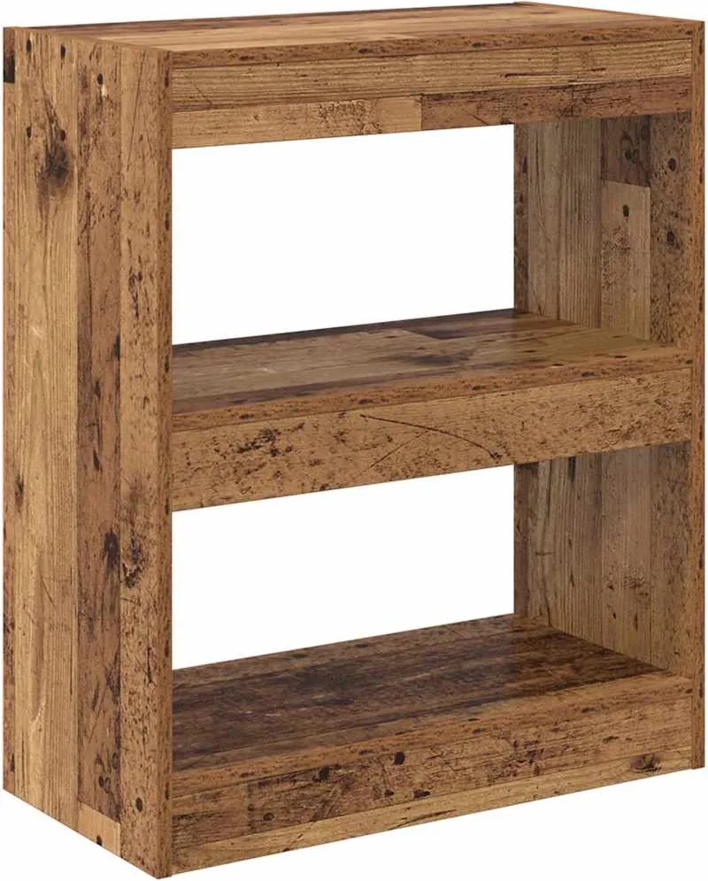 vidaXL Dulap pentru cărți Lemn vechi 60 x 30 x 72 cm Lemn compozit
