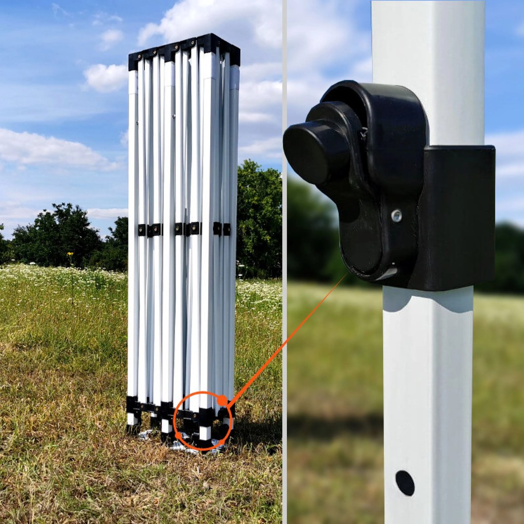 Cortină de petrecere 3x6m cu structură tip foarfecă (3 pereți) - Construcție din oțel și pânză 330g/m² - cu 3 pereți - Verde