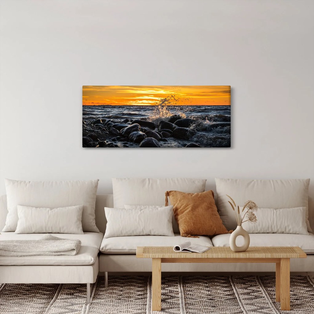 Tablou cu valurile mării (120x50 cm)