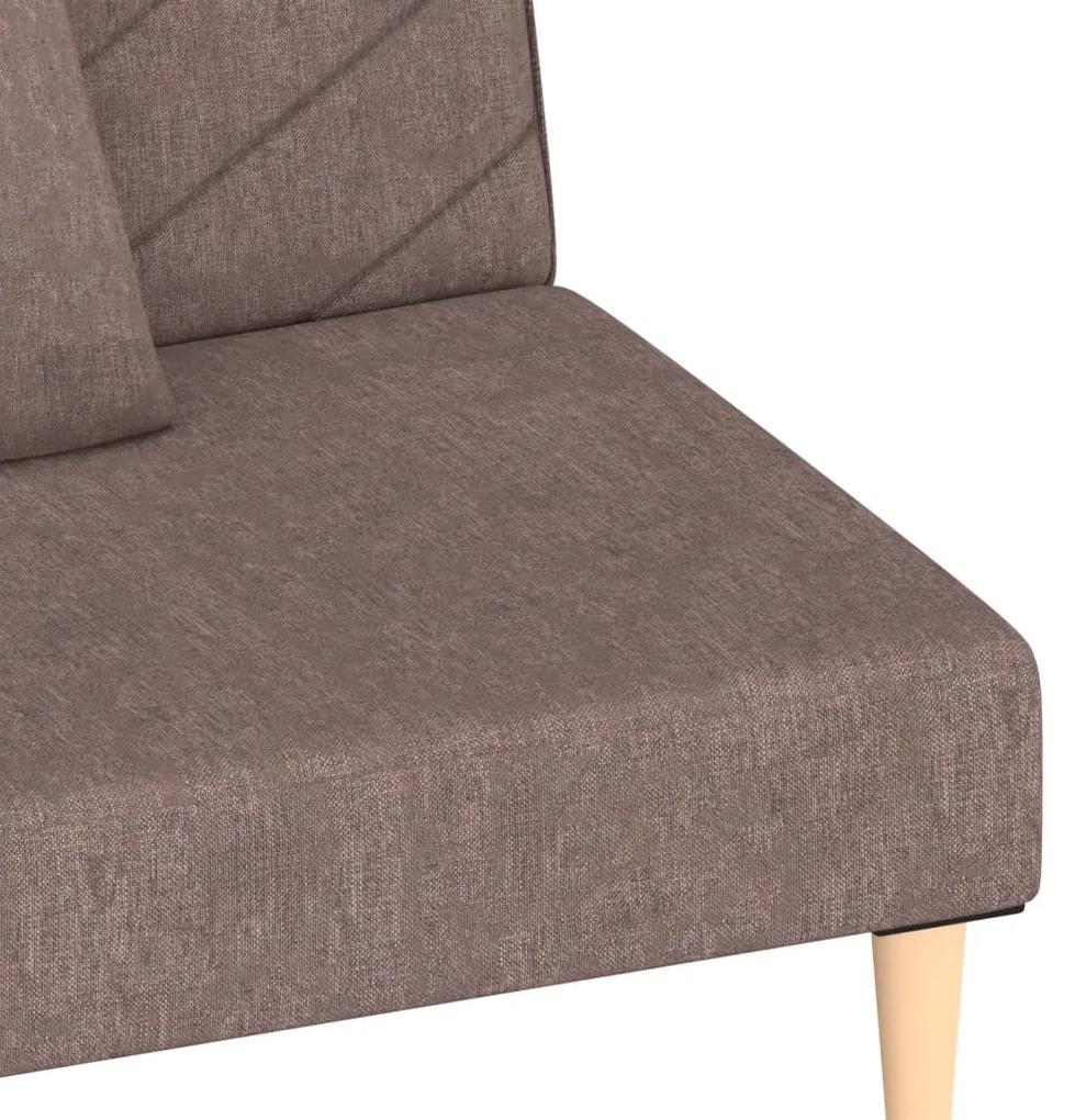 Canapea cu 2 locuri, cu 2 perne, gri taupe, material textil Gri taupe, Fara scaunel pentru picioare Fara scaunel pentru picioare