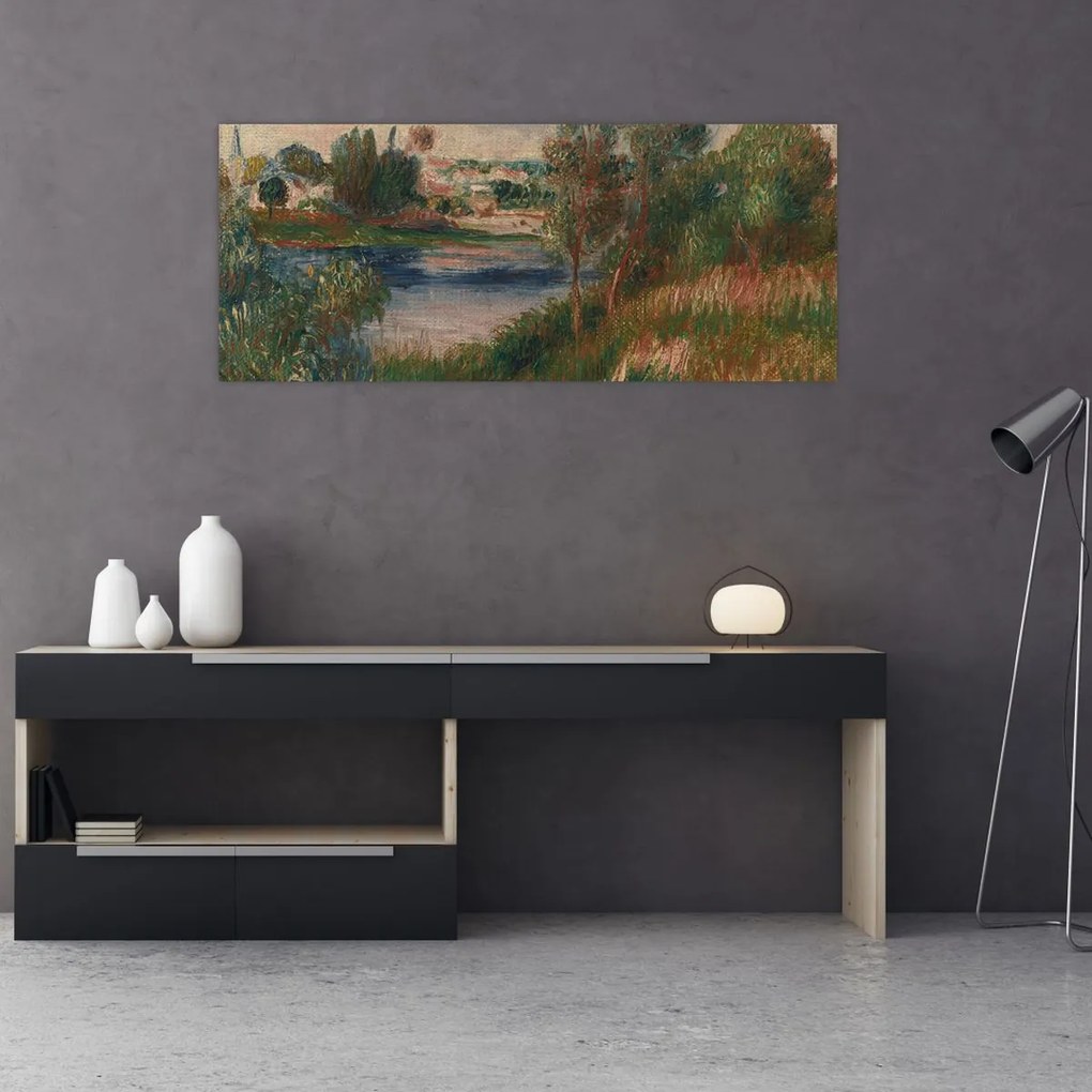 Tablou - Auguste Renoir, Landscape at Vetheuil, reproducere (120x50 cm)