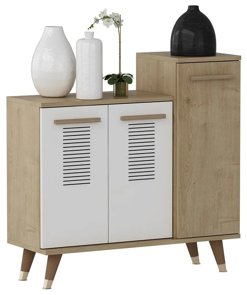 Comodă pentru pantofi Asimo - Sapphire Oak, White