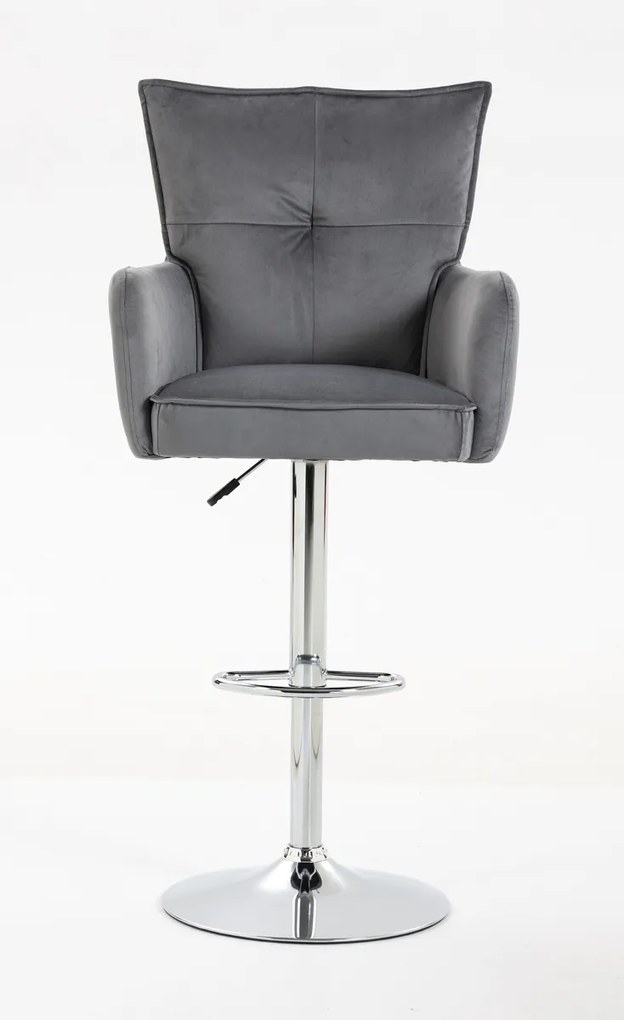 HR250W Scaun Catifea Grafit Bază Cromata