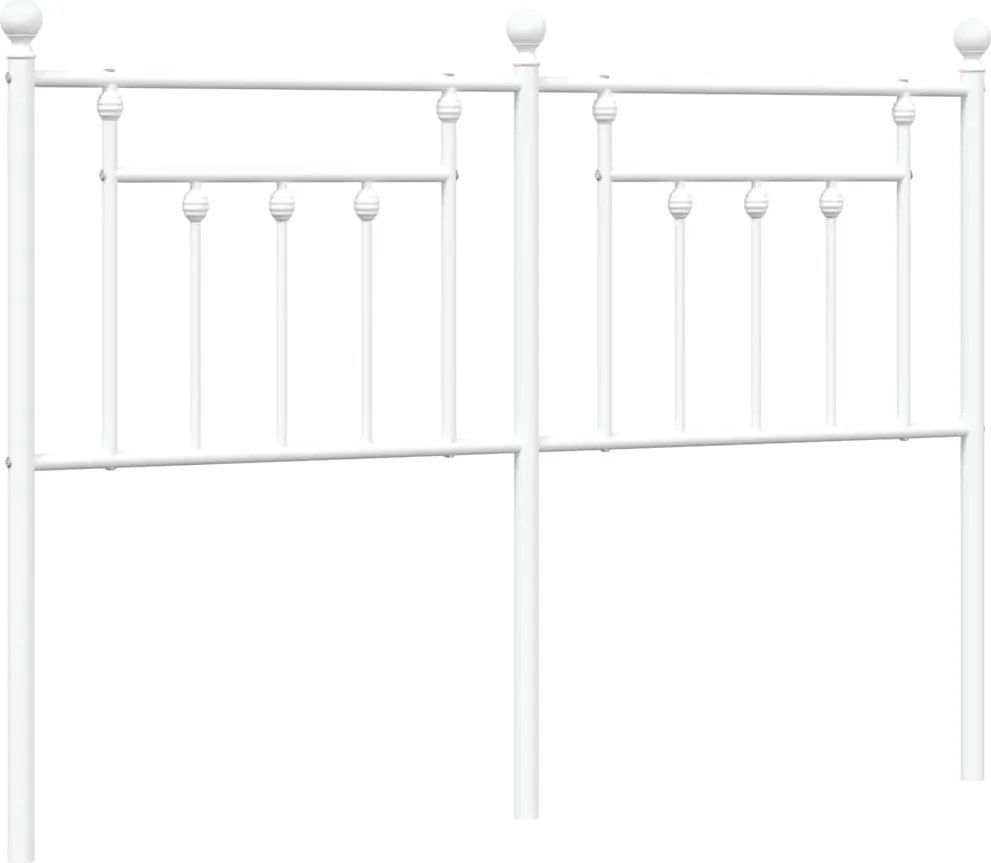 vidaXL Tăblie de pat de schimb metalică, alb, 135 cm