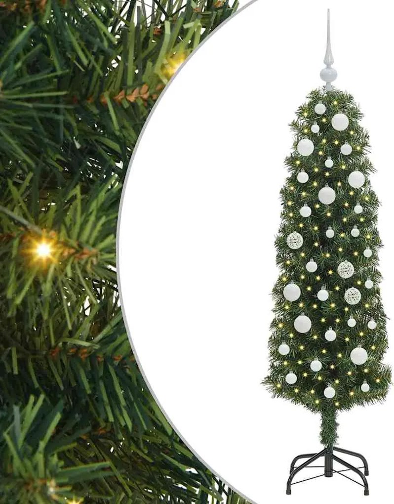 vidaXL Brad de Crăciun artificial Verde 150 cm PVC și oțel și plastic