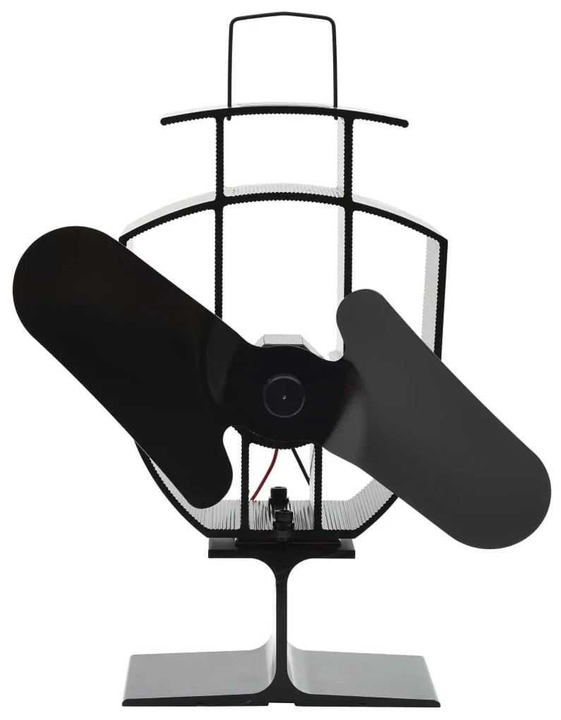 vidaXL Ventilator de sobă cu alimentare termică, 2 palete, negru
