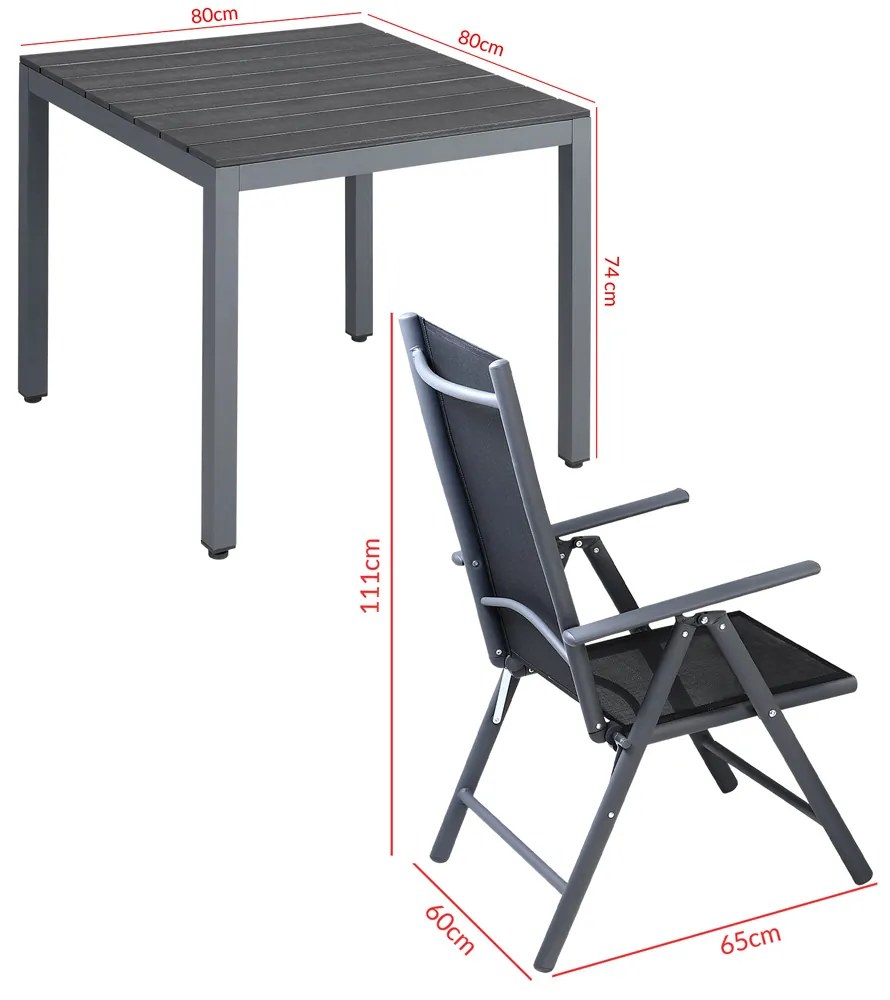 Deuba Compozitie aluminiu gradina Bern 1+4 - antracit WPC