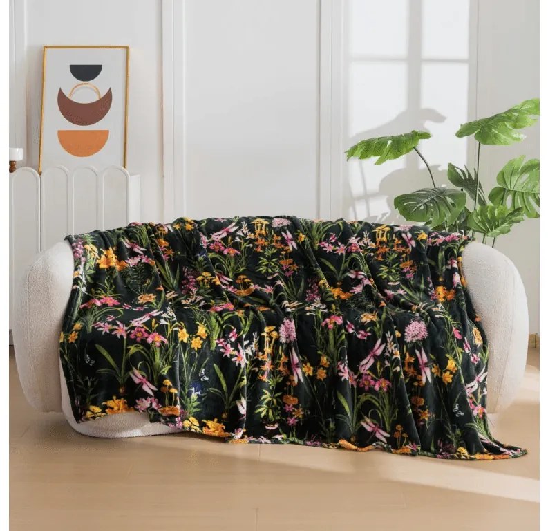 Patura microplus MYSTIC GARDEN, verde inchis Dimensiune: 200 x 220 cm