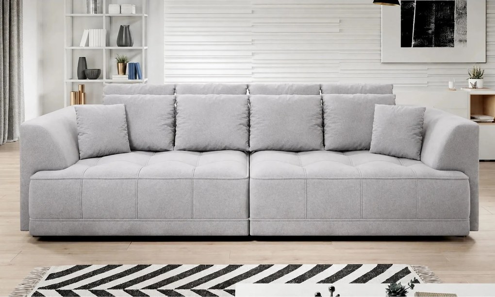 Canapea TIGA, stofa catifelata gri - Whisper 16, cu reglaj electric, 3