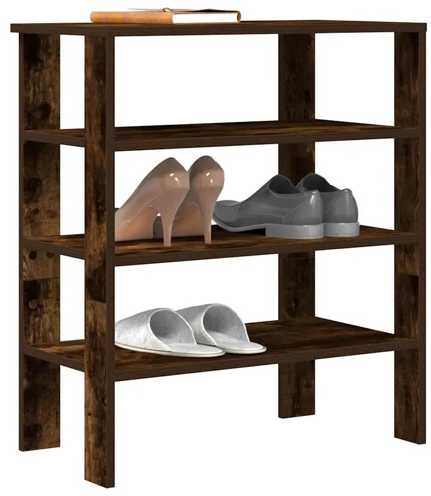 vidaXL Pantofar, stejar fumuriu, 61x32x70 cm, lemn prelucrat