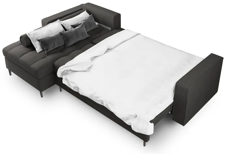 Canapea extensibilă cu șezlong stânga Milo Casa Santo, gri închis