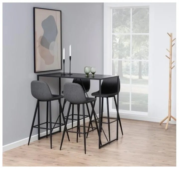 Scaun bar cu baza metalică Actona Wilma, gri deschis