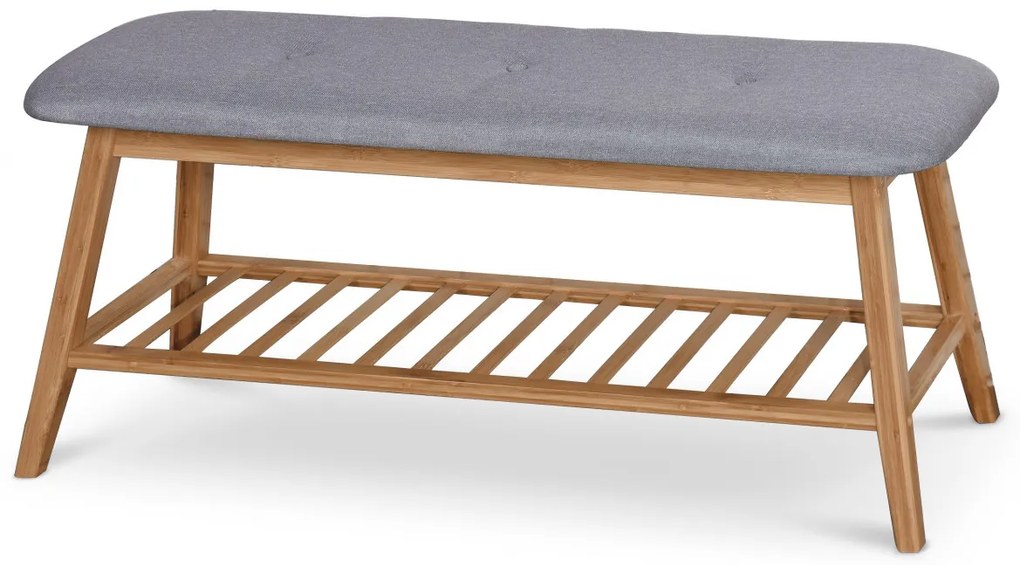 Bancuta ST15 cu spatiu pentru pantofi gri/natur L100 cm