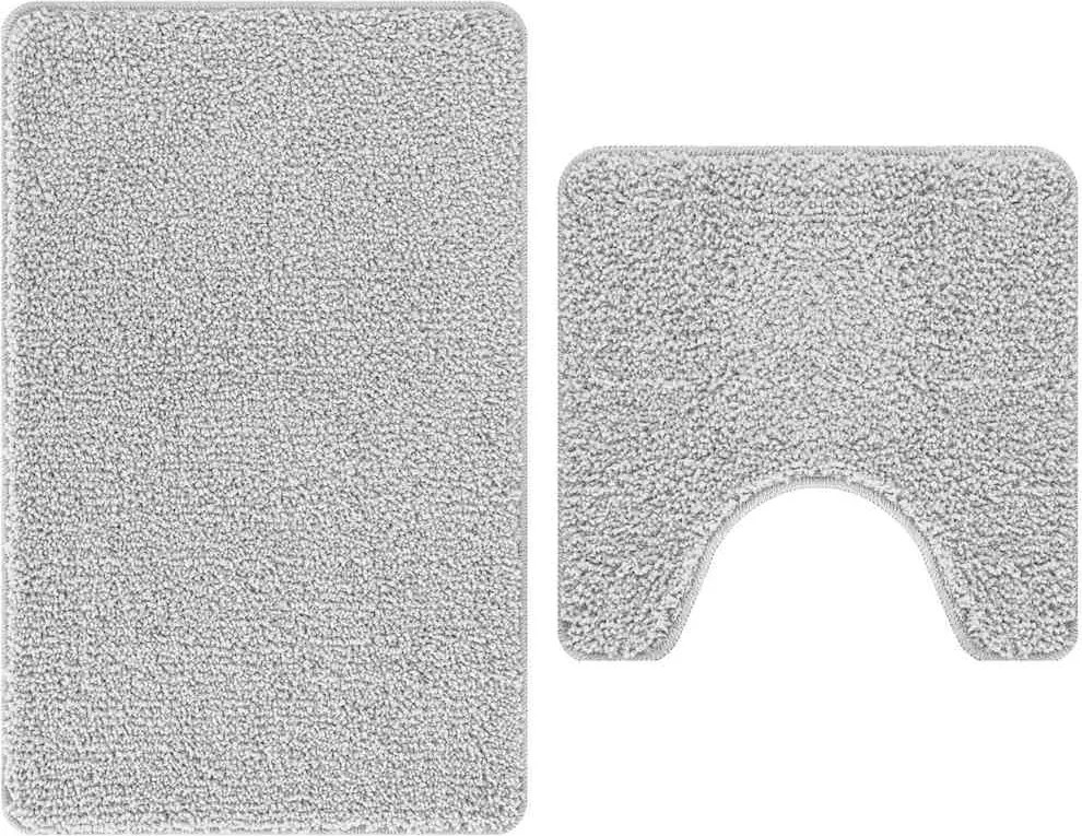 vidaXL Set de mochete anti-derapante pentru baie 2 pcs Gri PP