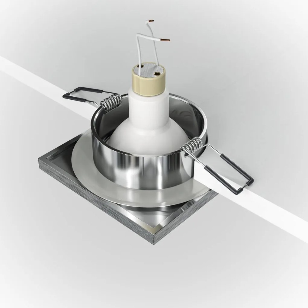 Spot incastrabil design tehnic IP65 Stark argintiu 8,4x8,4cm