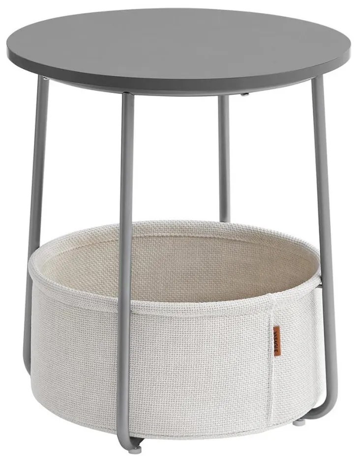 Măsuță laterală NOIRA, gri/alb