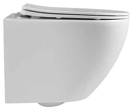 Set vas WC suspendat Fluminia Ricci Tornado spalare cu vartej 36 x 49 cm alb