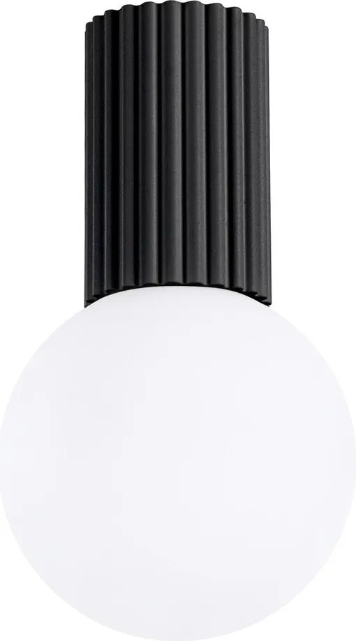 Plafonieră neagră cu abajur din sticlă ø 12 cm Orbital – Sollux