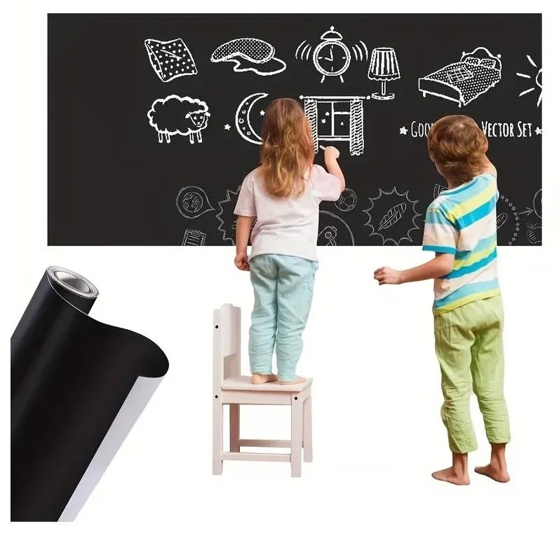 Zaparkorun Tablă de hârtie autoadezivă cu un set de crete - 45 x 200 cm