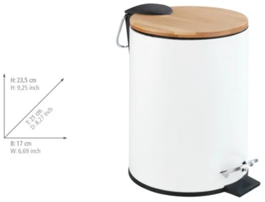 WENKO 24392100 - Coș TORTONA, 17 x 23,5 cm, alb/maro/negru